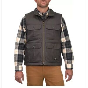 Ridgecut Men's Quilted Fleece-Lined Super-Duty Sanded Duck Vest, Grey Size XL